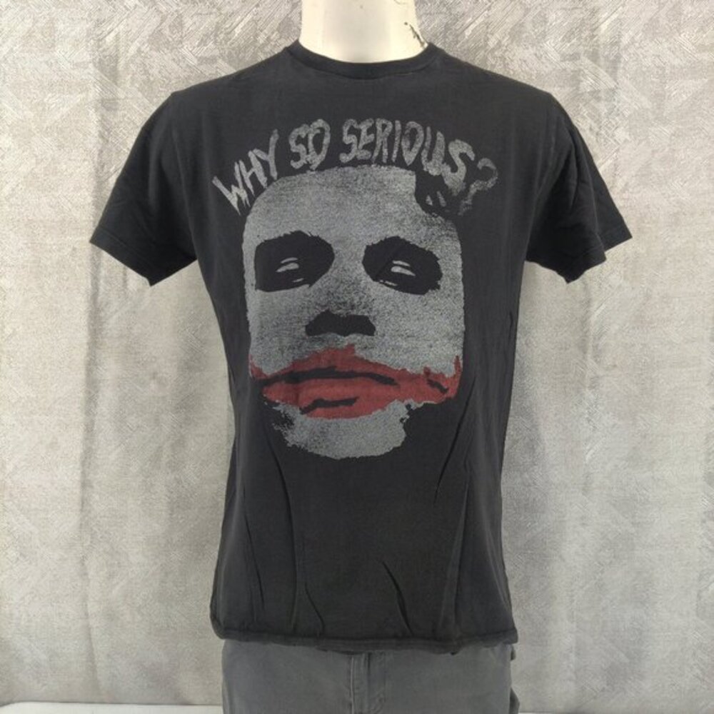 The Dark Knight Joker Shirt Mens Large Black Why So Serious DC Comics Movie‎ Tee